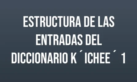 ESTRUCTURA DE LAS ENTRADAS DEL DICCIONARIO K´ICHEE´ 1