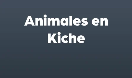 animales en kiche español
