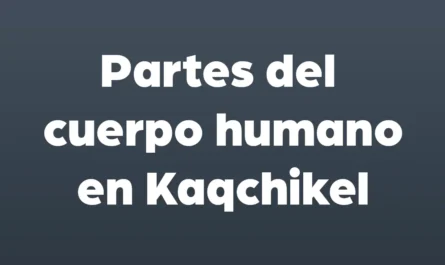 Partes del cuerpo humano en kaqchikel