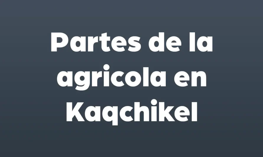 Partes de la AGRICOLA en KAQCHIKEL