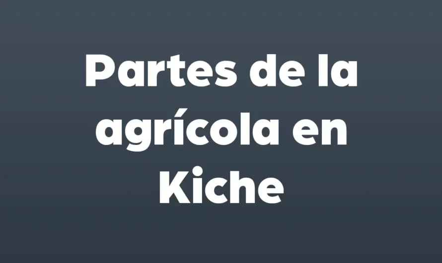 Partes de la AGRICOLA en Kiche