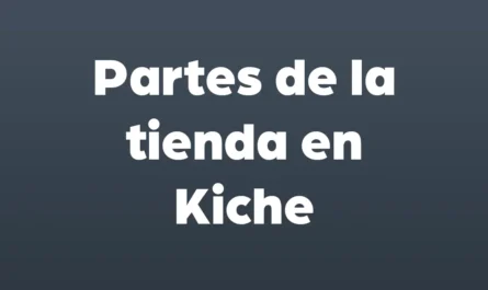 partes de la tienda en kiche