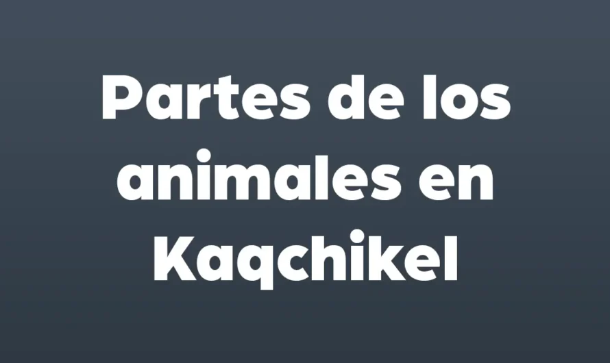 Partes de los ANIMALES en Kaqchikel