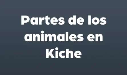 partes de los animales en kiche