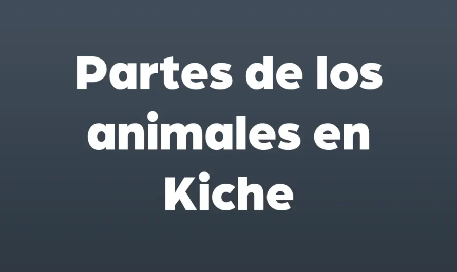 PARTES de los ANIMALES en Kiche