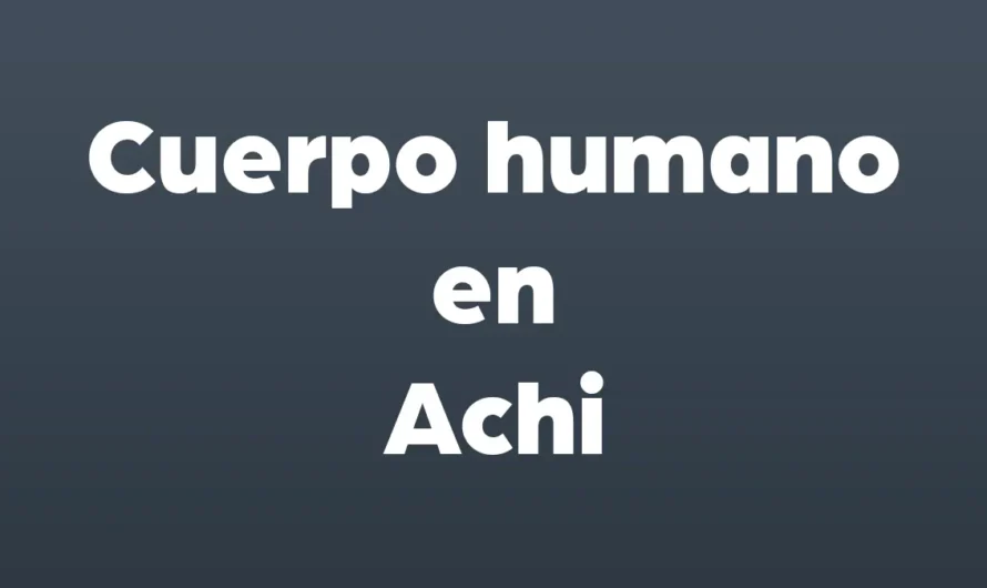 Partes del cuerpo humano en Achi con IMÁGENES