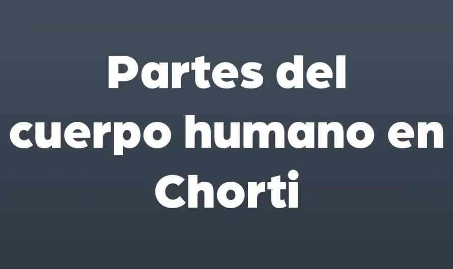 Partes del cuerpo humano en Chorti con imágenes