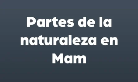 partes de la naturaleza en mam
